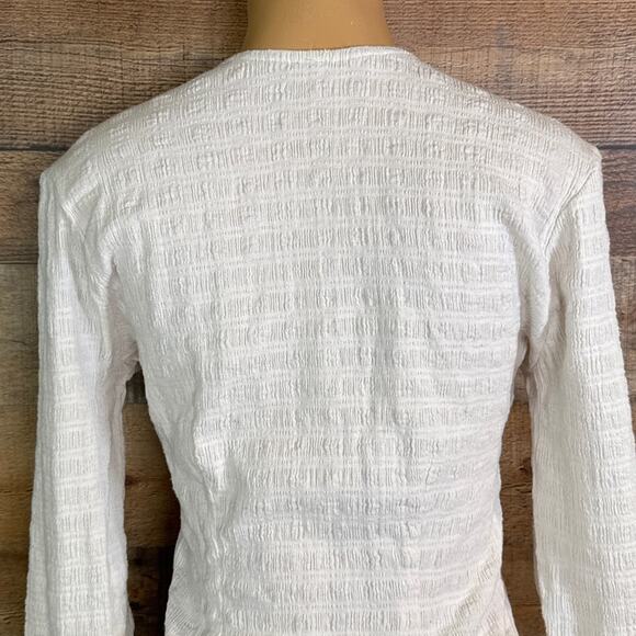 Free People Grazia Mini Dress Surplice Long Sleeve Tea Ivory Size Medium - Picture 5 of 10